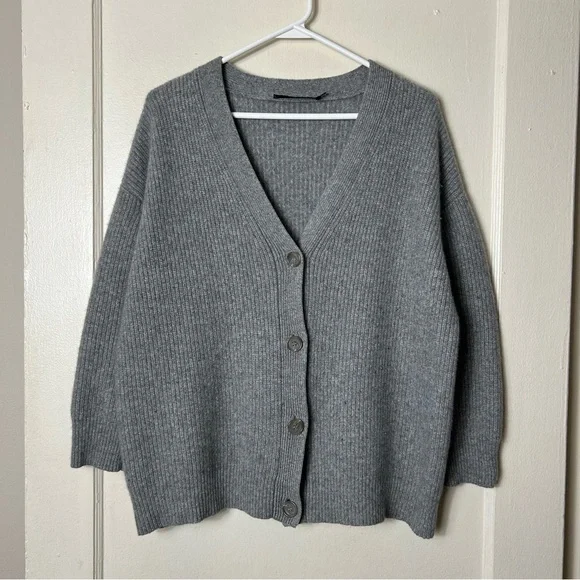 Jenni Kayne gray cocoon 100% cashmere cardigan womens S sweater - Picture 2 of 9